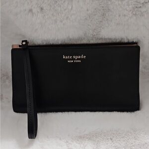 Kate Spade Black Leather Wristlet Clutch